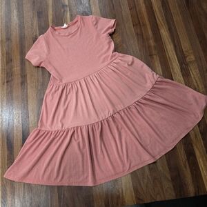 See You Monday Los Angeles Tiered Short Sleeve Midi Dress Size XL